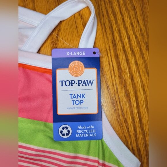 🐾NEW Top Paw Striped Dog Tank XL - Picture 2 of 3